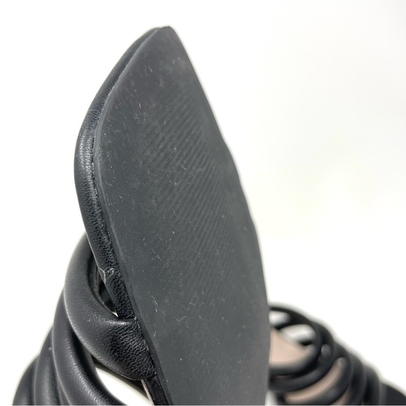 Intentionally Blank Willow III Black Tubular Leather Strap Slide Sandals Size 8 - Picture 13 of 13